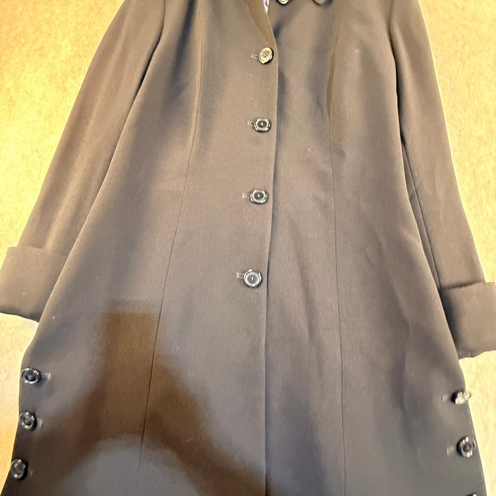 Zelda Black Button Front Car Coat Vintage Style Side‎ Button Detail Size 6 - Picture 3 of 6